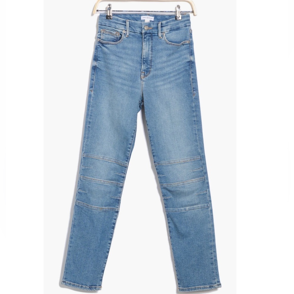 Good American Women’s Good Classic Knee Detail Skinny Blue Jeans - Sz 6, NWT